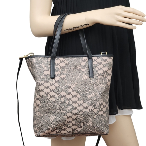 Michael Kors Emry Logo Lace MD Crossbody - Picture 3 of 8